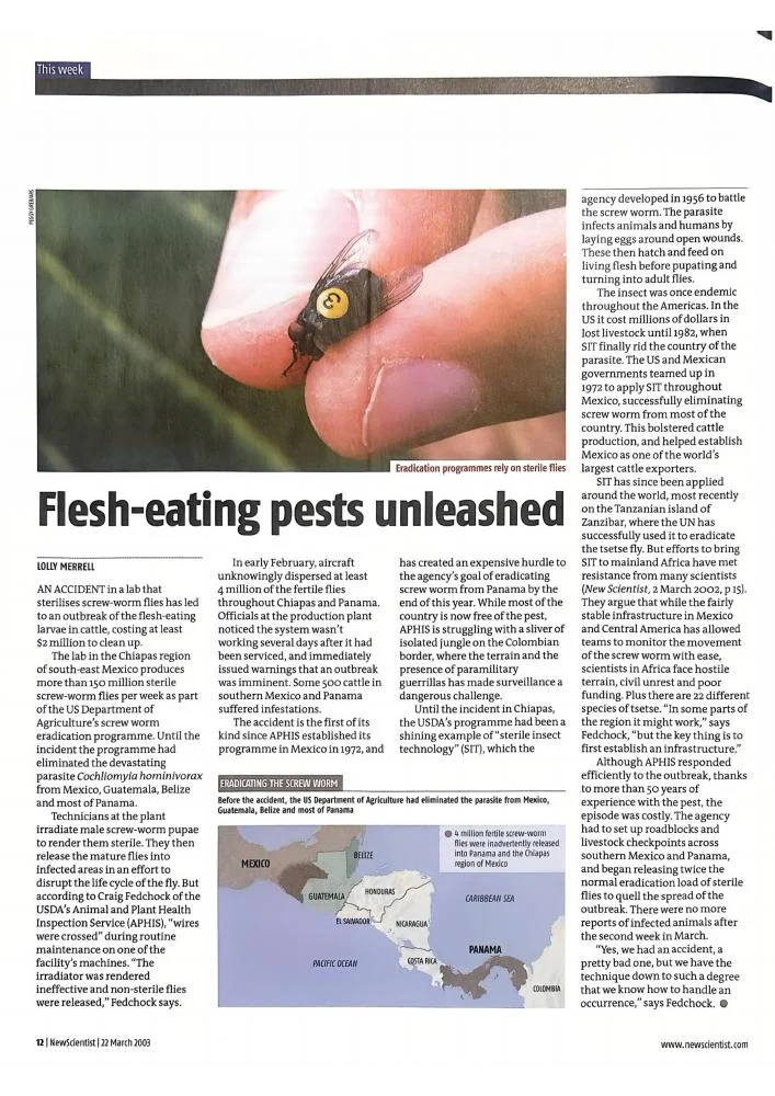 Opening page of Flesh-Eating Pests Unleashed