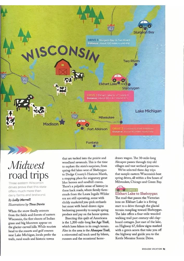 Opening page of Midwest Road Trips